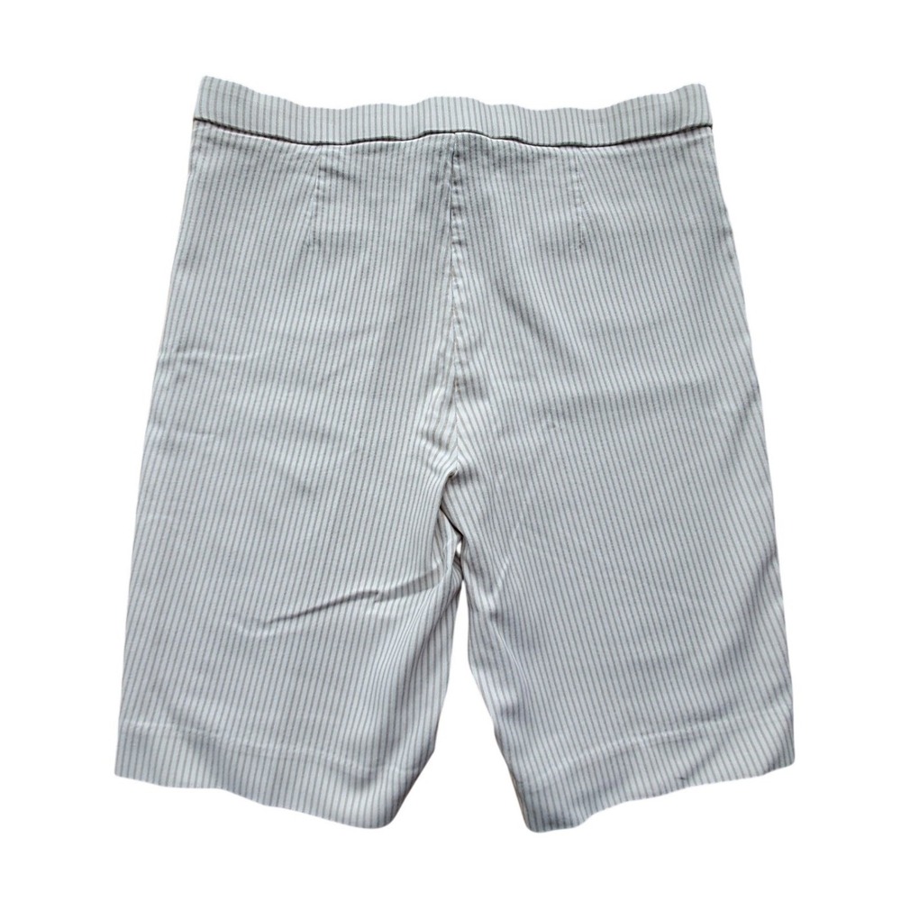 Jones New York Signature Tan White Striped Pull On Shorts Womens Medium Stretch‎ - Picture 2 of 9